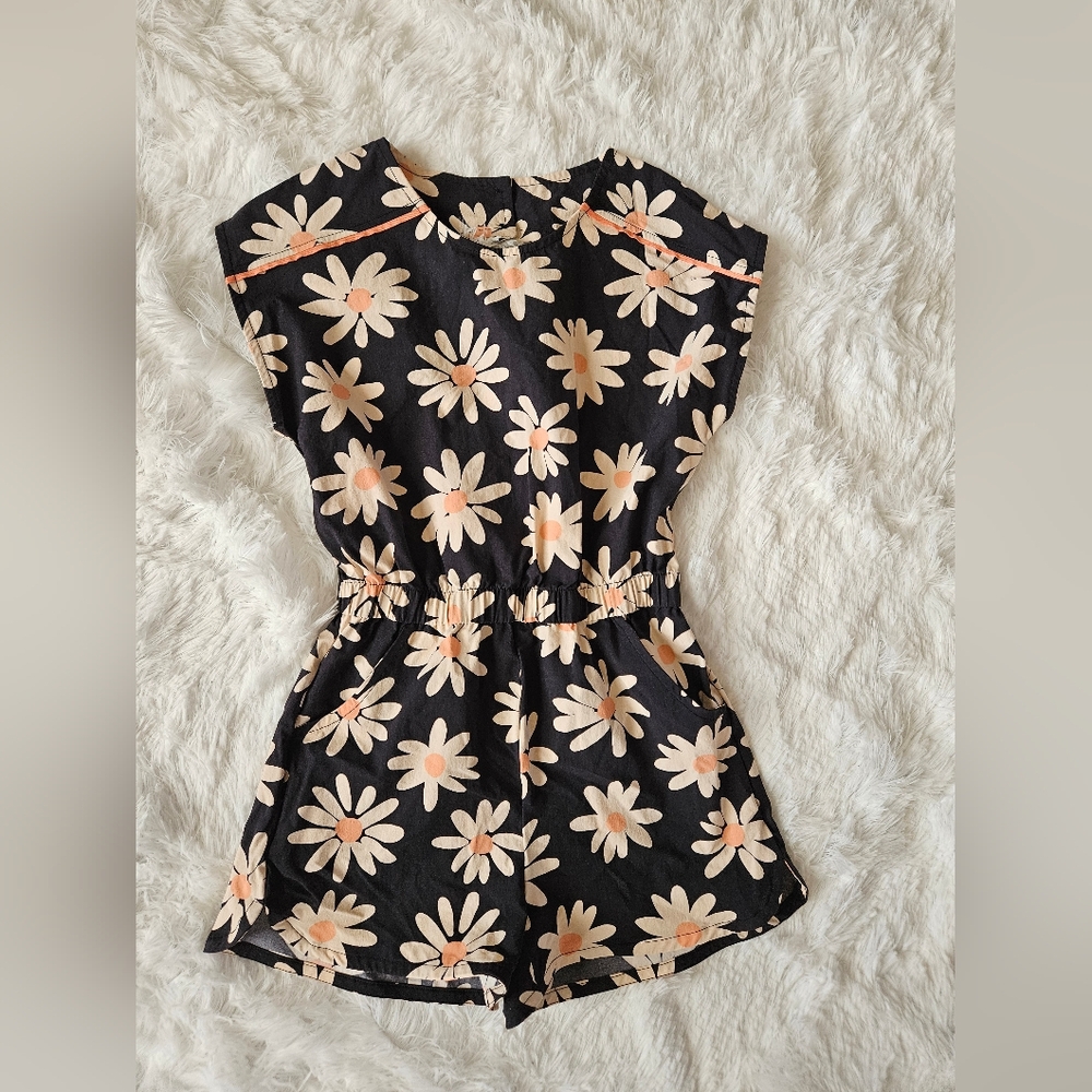 Fabkids Floral Black and Cream Romper 8